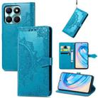 For Honor X6a Mandala Flower Embossed Leather Phone Case(Blue) - 1