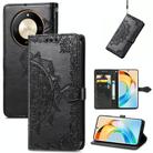 For Honor X50 Mandala Flower Embossed Leather Phone Case(Black) - 1