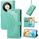 For Honor X50 Mandala Flower Embossed Leather Phone Case(Green) - 1