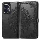 For Honor 100 Mandala Flower Embossed Leather Phone Case(Black) - 1