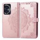 For Honor 100 Mandala Flower Embossed Leather Phone Case(Rose Gold) - 1