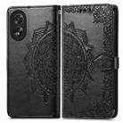 For Honor X5 Plus Mandala Flower Embossed Leather Phone Case(Black) - 1
