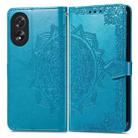 For Honor X5 Plus Mandala Flower Embossed Leather Phone Case(Blue) - 1