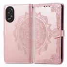 For Honor X5 Plus Mandala Flower Embossed Leather Phone Case(Rose Gold) - 1