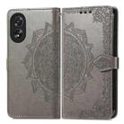 For Honor X5 Plus Mandala Flower Embossed Leather Phone Case(Gray) - 1