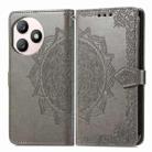 For Honor X50i+ Mandala Flower Embossed Leather Phone Case(Gray) - 1