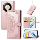 For Honor X9b Mandala Flower Embossed Leather Phone Case(Rose Gold) - 1