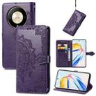 For Honor X9b Mandala Flower Embossed Leather Phone Case(Purple) - 1