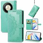 For Honor X9b Mandala Flower Embossed Leather Phone Case(Green) - 1