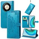 For Honor Magic6 Lite Mandala Flower Embossed Leather Phone Case(Blue) - 1