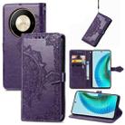 For Honor Magic6 Lite Mandala Flower Embossed Leather Phone Case(Purple) - 1