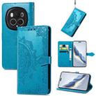 For Honor Magic6 Pro Mandala Flower Embossed Leather Phone Case(Blue) - 1