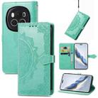 For Honor Magic6 Pro Mandala Flower Embossed Leather Phone Case(Green) - 1