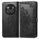 For Honor Magic6 Mandala Flower Embossed Leather Phone Case(Black) - 1