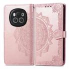 For Honor Magic6 Mandala Flower Embossed Leather Phone Case(Rose Gold) - 1