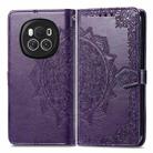 For Honor Magic6 Mandala Flower Embossed Leather Phone Case(Purple) - 1