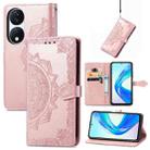 For Honor X7b Mandala Flower Embossed Leather Phone Case(Rose Gold) - 1