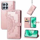 For Honor X8b Mandala Flower Embossed Leather Phone Case(Rose Gold) - 1