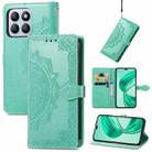 For Honor X8b Mandala Flower Embossed Leather Phone Case(Green) - 1