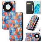 For Honor X40 CaseNeo Colorful Magnetic RFID Anti-theft Leather Phone Case(Red+Blue) - 1