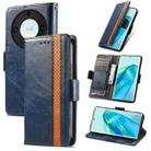 For Honor X9a CaseNeo Splicing Dual Magnetic Buckle Leather Phone Case(Blue) - 1