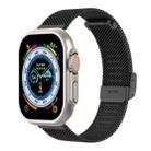 Milan Metal Steel Mesh Integrated Buckle Watch Band For Apple Watch Ultra 49mm / Series 8&7 45mm(Black) - 1