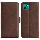 For Wiko T10 Dual-side Magnetic Buckle Horizontal Flip Leather Phone Case(Brown) - 1