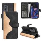 For Motorola Moto Edge 2022 Stitching Horizontal Flip Leather Phone Case(Black) - 1