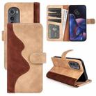 For Motorola Moto Edge 2022 Stitching Horizontal Flip Leather Phone Case(Yellow) - 1