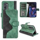 For Motorola Moto Edge 2022 Stitching Horizontal Flip Leather Phone Case(Green) - 1