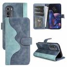 For Motorola Moto Edge 2022 Stitching Horizontal Flip Leather Phone Case(Blue) - 1