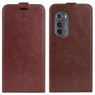 For Motorola Moto Edge 2022 R64 Texture Single Vertical Flip Leather Phone Case(Brown) - 1
