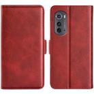 For Motorola Moto Edge 2022 Dual-side Magnetic Buckle Horizontal Flip Leather Phone Case(Red) - 1