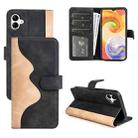 For Samsung Galaxy A04 Stitching Horizontal Flip Leather Phone Case(Black) - 1