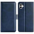 For Samsung Galaxy A04 Dual-side Magnetic Buckle Horizontal Flip Leather Phone Case(Dark Blue) - 1