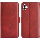 For Samsung Galaxy A04 Dual-side Magnetic Buckle Horizontal Flip Leather Phone Case(Red) - 1