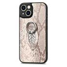 For iPhone 12 mini Snakeskin Leather Back Cover Ring  Phone Case(Gray) - 2