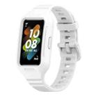 For Huawei Band 7 / 6 / 6 Pro Dotted Plaid Color Buckle Integrated Watch Band(White) - 1