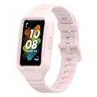 For Huawei Band 7 / 6 / 6 Pro Dotted Plaid Color Buckle Integrated Watch Band(Pink) - 1