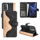 For ZTE Blade A72  Stitching Horizontal Flip Leather Phone Case(Black) - 1