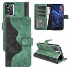 For ZTE Blade A72  Stitching Horizontal Flip Leather Phone Case(Green) - 1