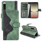 For Sony Xperia 5 IV Stitching Horizontal Flip Leather Phone Case(Green) - 1