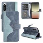 For Sony Xperia 5 IV Stitching Horizontal Flip Leather Phone Case(Blue) - 1