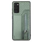 For Samsung Galaxy S20 FE Carbon Fiber Horizontal Flip Zipper Wallet Phone Case(Green) - 1