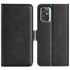 For ZTE Blade A72 5G Dual-side Magnetic Buckle Horizontal Flip Leather Phone Case(Black) - 1