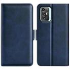 For ZTE Blade A72 5G Dual-side Magnetic Buckle Horizontal Flip Leather Phone Case(Dark Blue) - 1