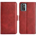 For ZTE Blade A72 5G Dual-side Magnetic Buckle Horizontal Flip Leather Phone Case(Red) - 1
