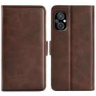 For Xiaomi Poco M5 4G Dual-side Magnetic Buckle Horizontal Flip Leather Phone Case(Brown) - 1