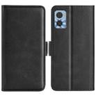 For Motorola Moto E22 / E22i Dual-side Magnetic Buckle Horizontal Flip Leather Phone Case(Black) - 1