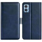 For Motorola Moto E22 / E22i Dual-side Magnetic Buckle Horizontal Flip Leather Phone Case(Dark Blue) - 1